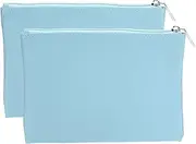 sourcing map Waterproof Cosmetic Organizer Bag Zipper Pouch Travel Toiletry Bag for Women for Makeup Brush Holder, Blue, S