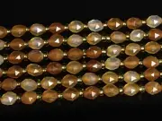 6MM Genuine Natural Orange red Agate Beads Grade AA Rondelle Faceted Loose Beads