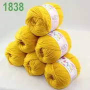 Sale 6BallsX50gr Baby Rugs Cashmere Silk Wool hand Blanket Crocheted Yarn 38