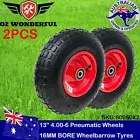 13" 4.00-6 2pcs Wheelbarrow Pneumatic 2pcs Barrow Wheel wheels Tyres 16mm Bore