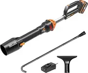 WORX 20V Cordless Leaf Blower Brushless Motor Powershare WG543E.1 with Gutterpro Kit and Wide Nozzle