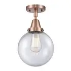 Innovations Beacon 1 Light 8" Flush, LED, AC/Seeded - 447-1C-AC-G204-8-LED