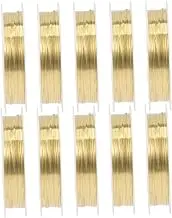 COHEALI 10 Rolls Bracelet Cord Jewelry Beading Wire DIY Jewelry Wire Bracelet Making Wire Gold Wire for Jewelry Making Copper Beading Wire Copper Wire Golden Manual Metal, 577EC35V04YWTO