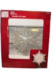 Home Accents Holiday 10" Star Christmas Tree Topper Snowflake Frosted Sparkle
