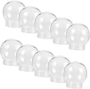LIGIGWASH 10Pcs Transparent DIY Water Globe Candy Bottles Multi Functional Snow Globe Container for Decorations Sturdy Pet Material with Sealed Lids for Christmas Crafts