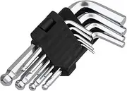 Toolwiz Silver 9pcs Hex Key Set Ball Point Allen Key Wrench Set Short Arm SAE/Metric Cr-V Industrial Tools New