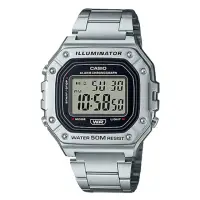 在飛比找momo購物網優惠-【CASIO 卡西歐】電子錶 不鏽鋼錶帶 防水50米 LED