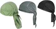 SUPVOX Men's Quick Dry Hat Turban Cycling Cap Cooling Head Wrap Skull Cap for Outdoor Activities 3 Pack