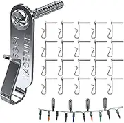 String Light Hanger Hooks- Stainless Steel Light Clips, Outdoor Small Screw Hook for Christmas Party Led Light Wire, Led Fairy Light Hook 20 Pack (Wall Mounted)