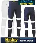 BISLEY WORKWEAR - TAPED STRETCH COTTON DRILL ELASTIC CUFFED WORK PANTS -BPC6028T