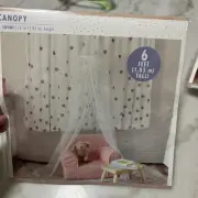 New Target Bullseye Playground 6 Feet Childs Room Bed Canopy White Sheer Netting