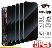 5Pcs Full Cover Privacy Screen Protector For iPhone 11 12 13 14 16 15 Pro Max