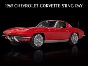 1963 Chevrolet Corvette Sting Ray in Red NEW Metal Sign: 12x16 Ships Free
