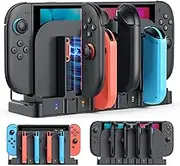 YUANHOT 8-in-1 Charger Dock for Nintendo Switch 2 2025 & Original & OLED Joycon, Bidirection Magnetic Fast Charging Station for Switch 2 Controller Accessories with LED Indicator
