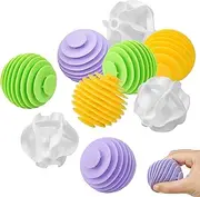 WEFHEF Pack of 9 Rubber Washing Balls for Washing Machines, Dryer Balls for Tumble Dryers, Washing Balls, Dryer Balls for Down Jackets, Reduce Wrinkles, Clamp, Anti-Entanglement Washing Ball