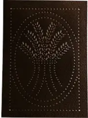 (5 Pack) Pie Safe Tin - Hammered Copper - Bronze Vertical Wheat Stalks (STL-VWD