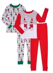 NWT Elf on the Shelf Pajamas Pj Set Boys Girl 6 7 S Christmas Shirt Pants Cotton