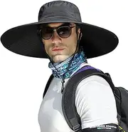 [KAICAILA] Oversize XL/XXL Sun Hat for Large Head, Unisex Wide Brim Breathable Outdoor Bucket Fishing Hats