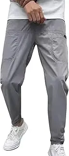 Men's Hiking Pants Lightweight Drawstring Elastic Waist Athletic Pants Workout Running Sport Pants with Pockets