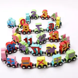 Aphabel 字母玩具套裝, 帶磁鐵的木製 26 字母火車玩具
