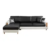 PU Faux Leather Couch Sofa Cushion Slipcover Waterproof Elastic Sofa Seat Covers -Black