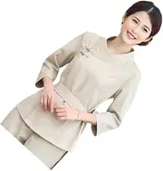 [FOYTOKI] 1 Set work clothes for men mens scrub top nursing dresses Hair stylist smock scrubs clothing nurse scrub jacket SPA Salon Suit Working Clothes Beauty Technician Overalls frosted