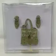 Tyler Wentworth Collection Very Verdigris Shoes And Purse Green Textured