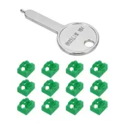 12pcs Port Blocker Locking RJ45 Port/Dust PC Blocker with Coded Key,Green