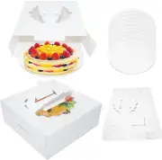 Ganfaner Cardboard Cake Box (Pack of 10), White | 10X10X4 in | round Cake Board,