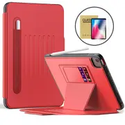 StylePro, combo, iPad 10th generation, 10.9" smart folio business case + screen protector, red.