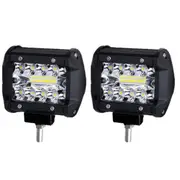 Ozoffer 2 x 200W 4" inch Work Lights CREE Spot Flood LED Light Bar Reverse 4WD 12V 24V