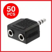 50 Pack 3.5mm Stereo Male to 2 3.5mm Stereo Female Adapter 2-Way Audio Splitter