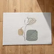 EHOMERY Indoor Mats for Front Non Slip Carpet Floor Home Sitting Flowers Small Doormats Inside Washable Dirt Trapper Rug 50x80cm, Non-Slip Plush Cotton Decor Doormat