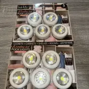 2 Packs Nicole Miller Wireless Led Puck 5 Lights Batteries Included