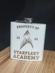 Star Trek Stainless Steel Powder Coated Custom Flask Glow In The Dark Green