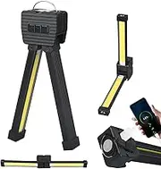 Ouizaro Gym Lamp for Posing,Portable Magnet LED Posing Lamp with Hanging Hook,7th Gear Dimming,Magnetic Work Light with 180 Degree Folding,Power Bank Camping Light,USB Rechargeable Worklight(1pc)