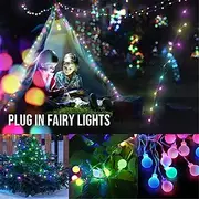 Mini Globe String Lights Christmas Fairy String Lights Plug in 10m 33FT 100LEDs 8 Mode with Remote Control Holiday Lights Party Decor for Indoor Outdoor Weddin