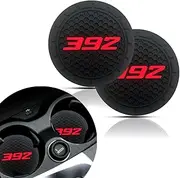 2Pcs Car Cup Holder Coaster for Dodge Challenger Durango SRT 392 Accessories Auto Anti Slip Cup Holder Insert Coaster Car Interior Accessories (392)