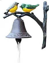 Vintage Casting Iron Doorbell, Lovely Oriole Birds Dinner Bells, Manually Shaking Wall Mounted Decor Bell, Front Door/Garden/Porch