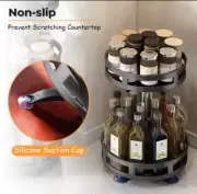 360° Rotating Spice Rack Organizer Shelf for Kitchen Bottles Cans Seasonings