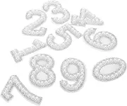[AUTSUPPL] 10pcs Imitation Pearl Number Patches 0-9 Numbers Sew On Applique Embroidery Patches Stickers for Clothes Shirts Coats Backpacks Hats Jeans