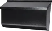 Woodlands Wall-Mount Mailbox, Medium Horizontal, Black Steel -L4010WB0