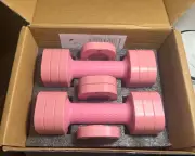 Adjustable Dumbbell Set of 2, 4 in 1 Free Weights Dumbbells Set for Women, Pink