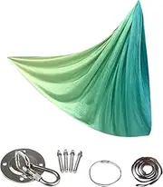 Aerial Hammock – Portable Yoga Swing, Low-Stretch Nylon Silks | Indoor Outdoor Aerial Fitness Kit, Kids & Adults Inversion Trainer, Anti-gravitys Exercise Equipment, 5.5 Yards, 2000 lbs Capacity