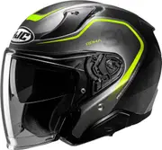 HJC RPHA 31 Kouv Jet Helmet, black-grey-yellow, Size M for Men Black Grey Yellow