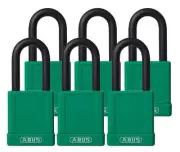 Abus 74/40 Kax6 Green Lockout Padlock,Ka,Green,1-3/4"H,Pk6