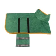 Dog Bathrobe Towel Microfibre Bath Robe Drying Robe Coat Soft - Green