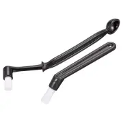 Coffee Machine Brush Kit Elbow Spoon Nylon Head Washable White Black