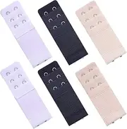 [SHIXUAN] 6 Pcs Women's Bra Extender 2 Hooks/ 3 Hooks/ 4 Hooks Elastic Bra Extension Strap, Bra Lingerie Extenders, White/Black/Beige