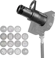 DF DIGITALFOTO GOBO Optical Snoot, Flash Projector Attachment, 14 Gobos, Spotlight Snoot Photography Video Artist Modelling Shape Light Studio with Optical Lens Various Gobos Photography Accessories